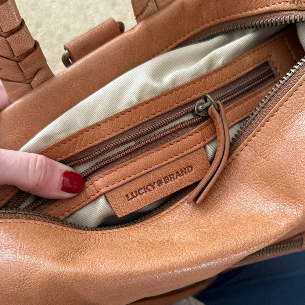 Lucky Brand Tan Leather Backpack - Picture 3 of 3